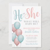 彼女が性別で明かすピンクとブルー 招待状 (正面)