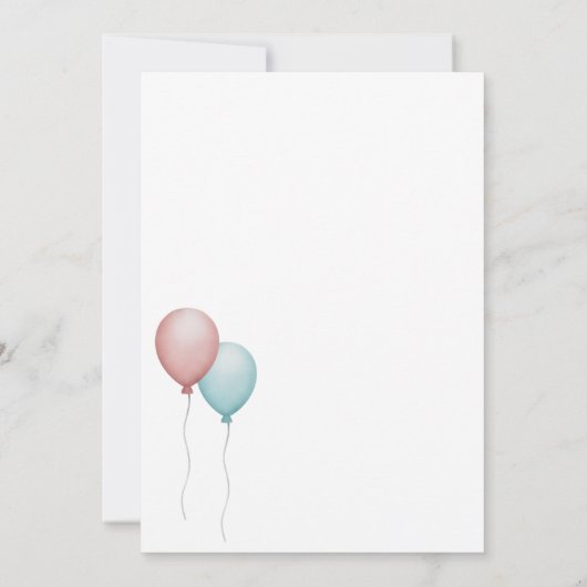 彼女が性別で明かすピンクとブルー 招待状 (裏面)