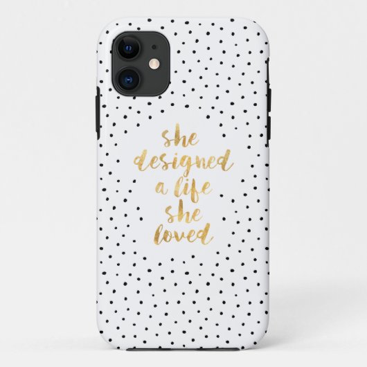 彼女が愛した人生を金ゴールド箔でフェイクデザイン Case-Mate iPhoneケース (裏面)