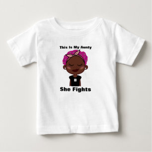 彼女が戦う私の叔母だ…自分の文字を追加 ベビーTシャツ