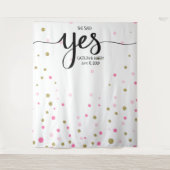 彼女が承諾した ウェディング フォトブース 背景 バナー タペストリー (正面)