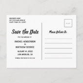 彼女が承諾してくれた 現代的な結婚式の写真 案内ポストカード (裏面)