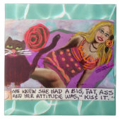 彼女が持っていたことを知っているタイル三獣壁アートセラミックタイル タイル (正面)