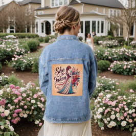 彼女が撮影されエレガントる – ブライダルフローラデザイン デニムジャケット