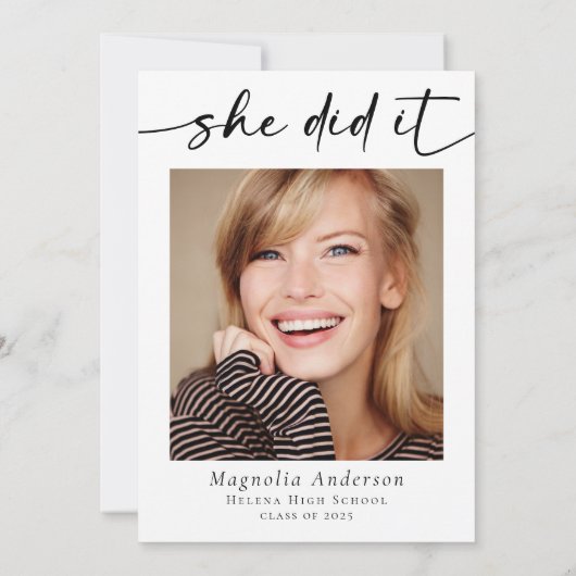 彼女が撮影した卒業パーティー 招待状 (裏面)