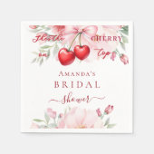 彼女が最後を飾る チェリーボウの花束 ブライダルシャワー スタンダードカクテルナプキン (正面)