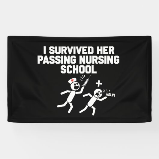 彼女が無事看護学校を卒業しました 横断幕 (横)