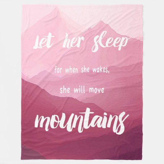 彼女が目を覚ますと彼女は山を移動する フリースブランケット (正面)