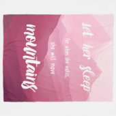 彼女が目を覚ますと彼女は山を移動する フリースブランケット (正面(横))