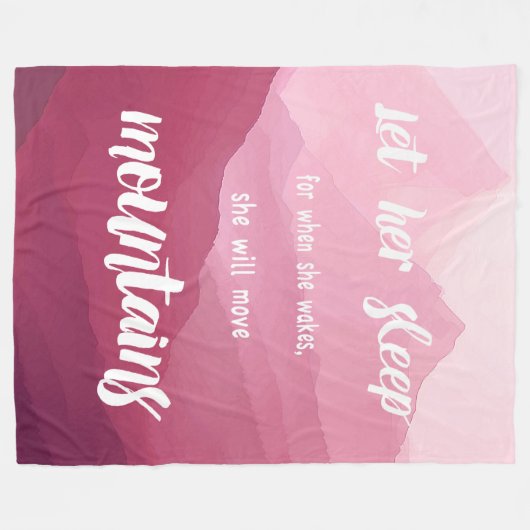 彼女が目を覚ますと彼女は山を移動する フリースブランケット (正面(横))