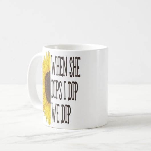 彼女が私がディップするとき、ママと私 コーヒーマグカップ (正面左)