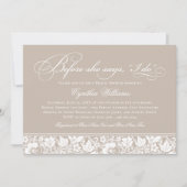 彼女が言う前に私はヴィンテージベージュブライダルシャワー 招待状 (正面)