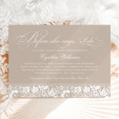 彼女が言う前に私はヴィンテージベージュブライダルシャワー 招待状