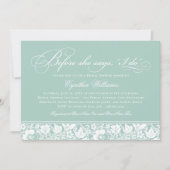 彼女が言う前に私はヴィンテージミントブライダルシャワー 招待状 (正面)
