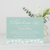 彼女が言う前に私はヴィンテージミントブライダルシャワー 招待状 (スタンド正面)