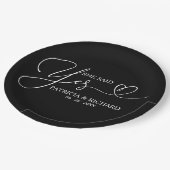 彼女が言ったYesかわいい婚約パーティ紙プレート ペーパープレート (アングル)