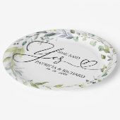 彼女が言ったYesかわいい婚約パーティ紙プレート ペーパープレート (アングル)