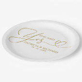 彼女が言ったYesかわいい婚約パーティ紙プレート ペーパープレート (アングル)