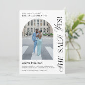 彼女が言ったYesモダン婚約パーティアーチ2の写真 招待状 (スタンド正面)