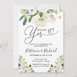 彼女が言ったYes婚約パーティ招待状フローラ 案内状
