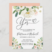 彼女が言ったYes婚約パーティ招待状フローラ 案内状 (正面/裏面)