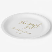 彼女が言ったYes婚約パーティ金ゴールドハート ペーパープレート (アングル)