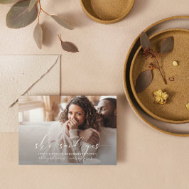 彼女が言ったYes3写真QRコード婚約 招待状