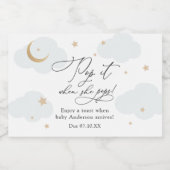 彼女が赤んポップ・アートの坊シャワーをポップする月の上 スパークリングワインラベル (シングルラベル)