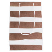 彼女が赤ポップ・アートのちゃんシャワーの好意をポップするときにテディベア ミディアムペーパーバッグ (裏面)