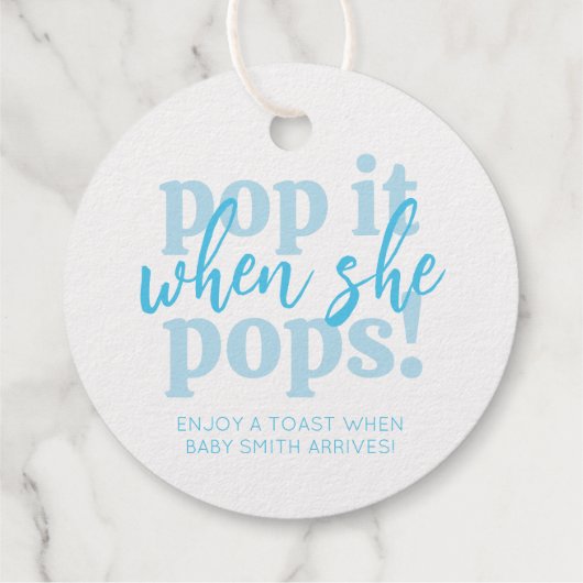 彼女が赤ポップ・アートのちゃんシャワーの好意をポップするときに青い フェイバータグ (裏面)