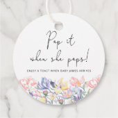 彼女が赤ポップ・アートのちゃんシャワーをポップするときにワイルドフラワー フェイバータグ (裏面)