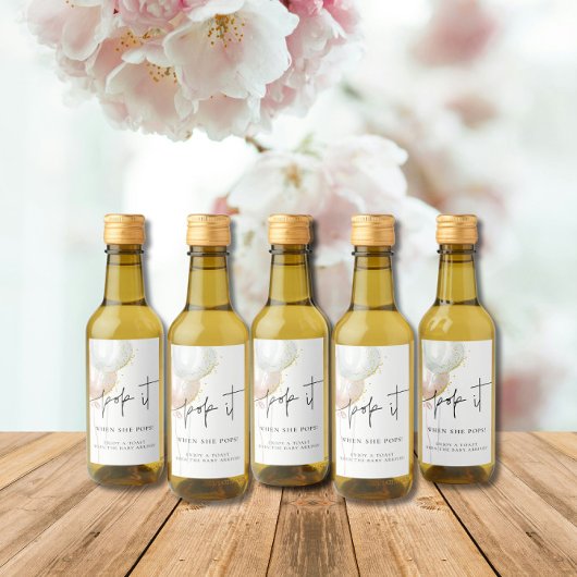 彼女が赤ポップ・アートのちゃんシャワーをポップするときに性別はそれを明らかにする ワインラベル