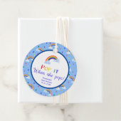 彼女が赤ポップ・アートのちゃんシャワーをポップするとき虹の空 フェイバータグ (インサイチュ)