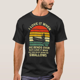 彼女が身をかがめるのが好きなヴィンテージ漁船 Tシャツ