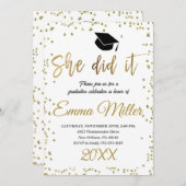 彼女が金ゴールド卒業会を開いた 招待状 (正面/裏面)