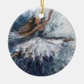 「彼女が飛び跳ねる」アートオーナメント セラミックオーナメント (正面)