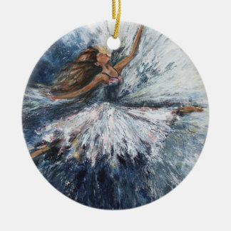 「彼女が飛び跳ねる」アートオーナメント セラミックオーナメント