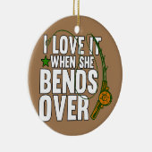 彼女が魚釣りで曲がると私は好き セラミックオーナメント (右)