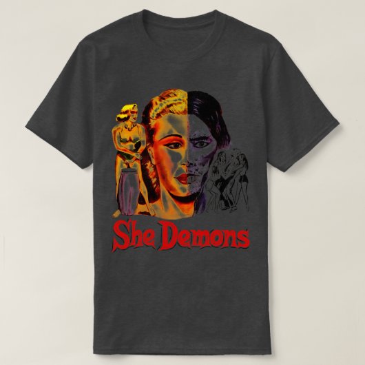 彼女が50年代のカルト・ホラー映画 Tシャツ (デザイン正面)