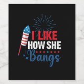 彼女が7月4日の夫婦を殴る姿が好き ワインラベル (シングルラベル)