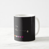 彼女だけのレズビアン ハート カップル コーヒーマグカップ (正面右)