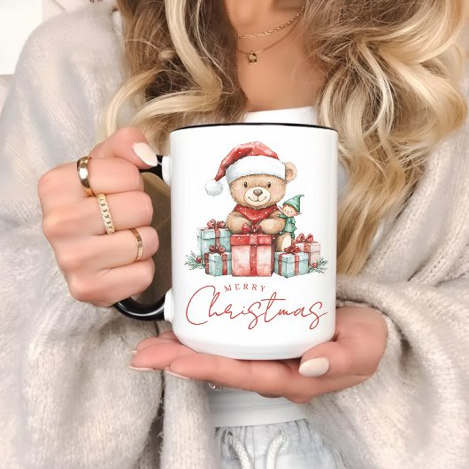 彼女と同僚のためのクリスマスベア ホットココア マグ