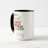 彼女と同僚のためのクリスマスベア ホットココア マグ (正面左)