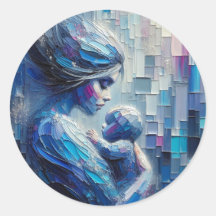 彼女と子供の信頼のアートステッカー