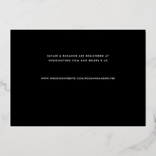 彼女と彼女のゲイカップルのシャワー金ゴールド 箔招待状 (裏面)