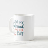 彼女と彼女の猫のマグデザインが好き コーヒーマグカップ (正面左)