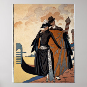 彼女と彼，ファッションイラストレーション, 1921 (ポチョワールp ポスター