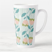 彼女と自然愛好家のためのパステルパターン青 カフェラテマグ (右)