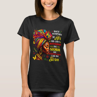 彼女にささやかれた黒人の歴史 メラニン女王 Tシャツ