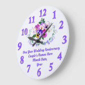 彼女にとって最高の1年記念日の贈り物、いつだって ラージ壁時計 (傾斜)